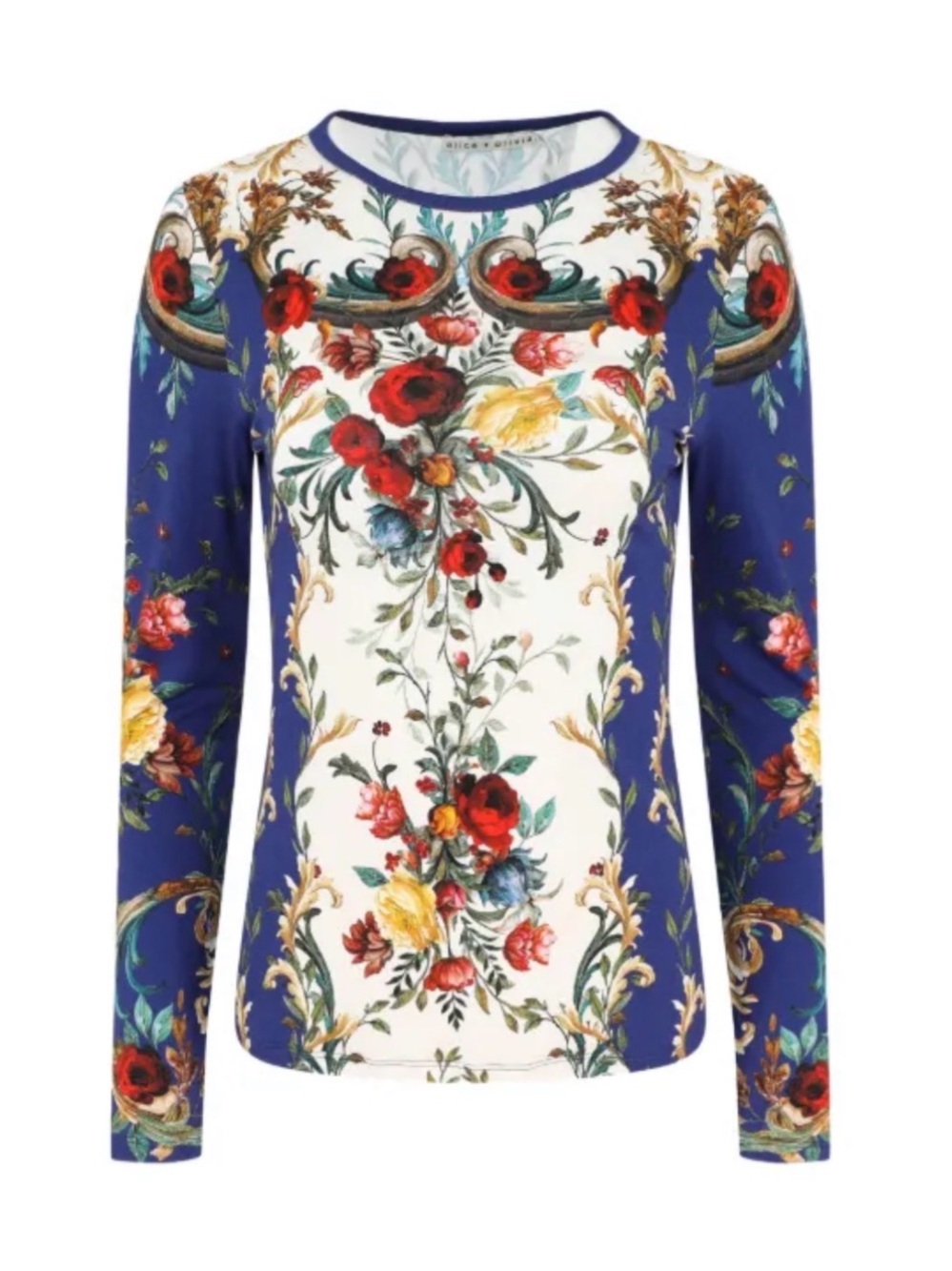 Alice + Olivia Delaina Long Floral Sleeve Top